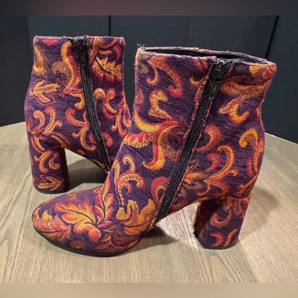 Linea Azzurra: Made in Italy: Floral Baroque Patterned Ankle Boots women size 37 - Picture 7 of 12